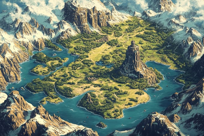 do fantasy map illustration