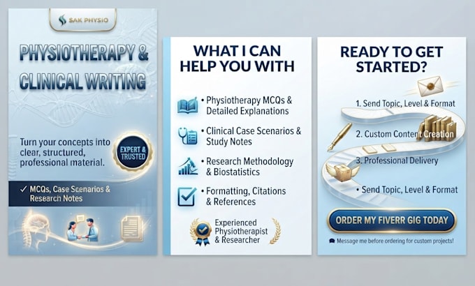 create physiotherapy mcqs, clinical cases and educational content