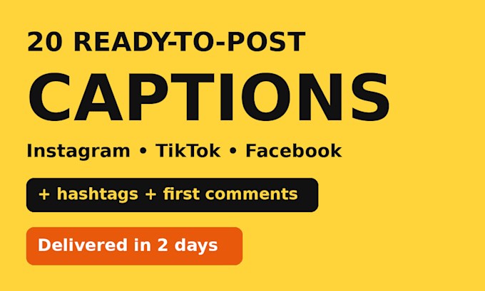 write instagram, tiktok and facebook captions for your small business