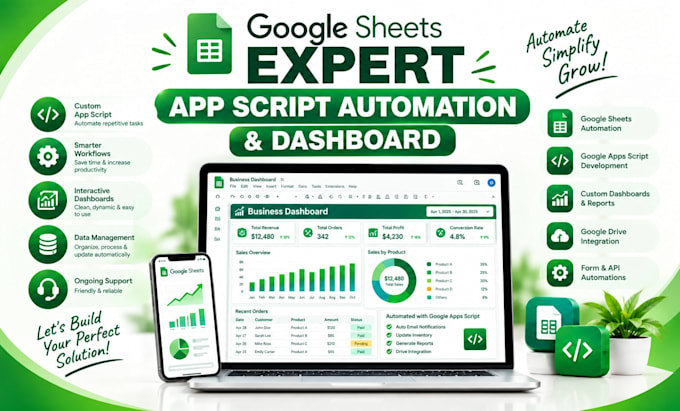 be your google sheets expert for apps script automation and dashboards