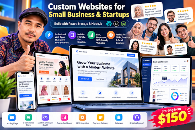 build a custom website or web app for your small business, sme or startup