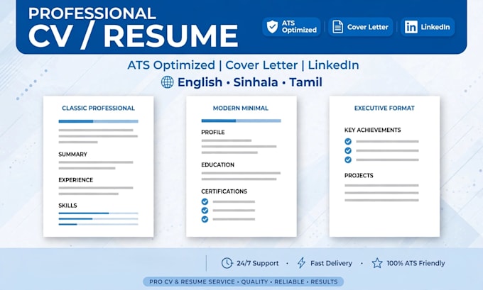 create professional cv resume biodata english