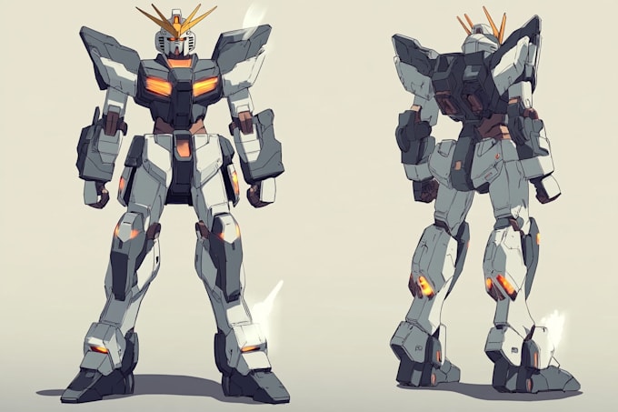 make a mecha robot gundam illustrations