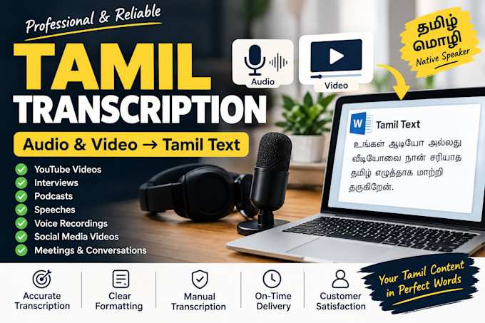 transcribe tamil audio and video into accurate tamil text