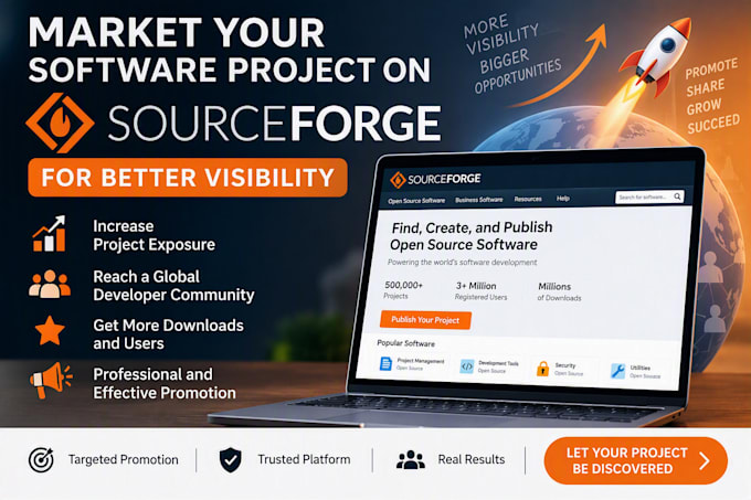 market your software project on sourceforge for better visibility