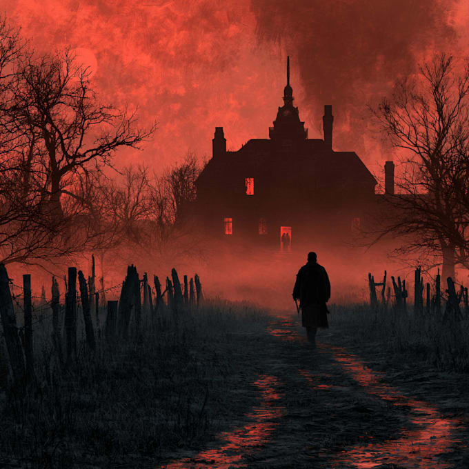 create dark art, metal, gothic illustration