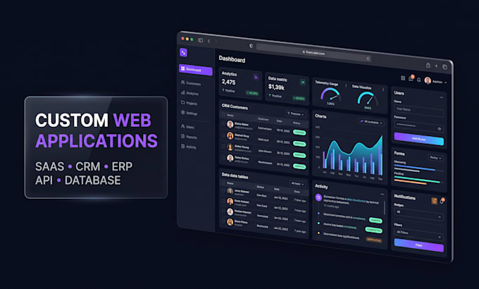 develop custom web applications, saas, CRM and business software
