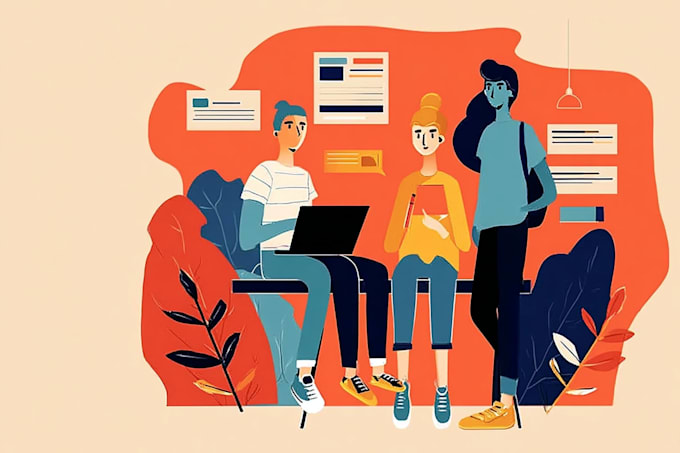 create stylish flat vector illustrations
