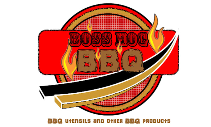 make boss hog BBQ restaurant food logo for you