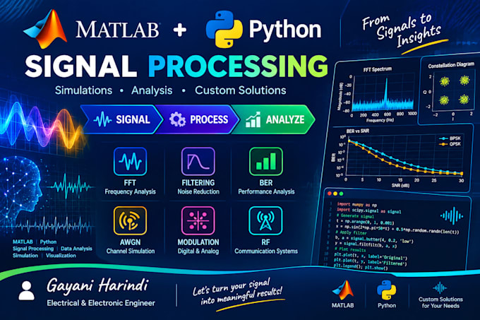 create matlab and python signal processing simulations