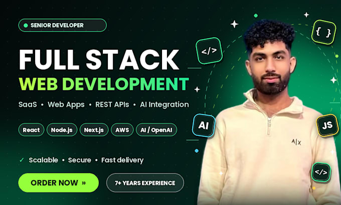 do full stack website development, saas web app with react, node js, ai