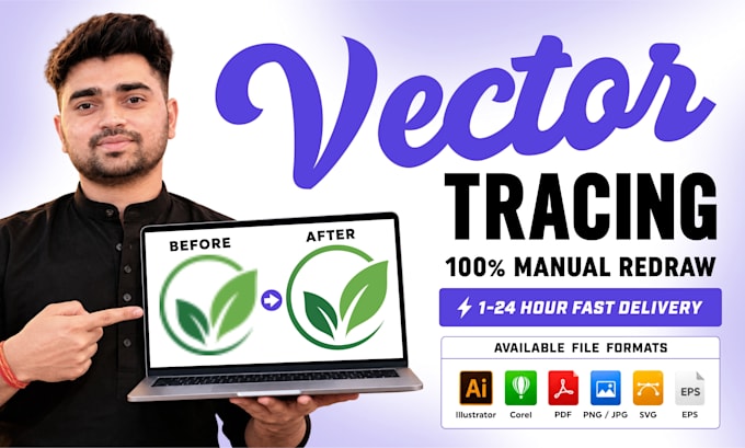 manually trace logo to vector and image to vector