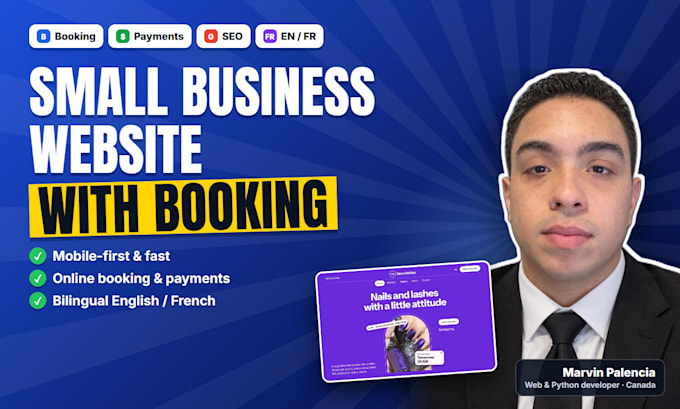 build a bilingual small business website with online booking