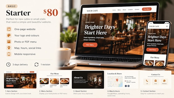 build a modern restaurant website with menu and booking