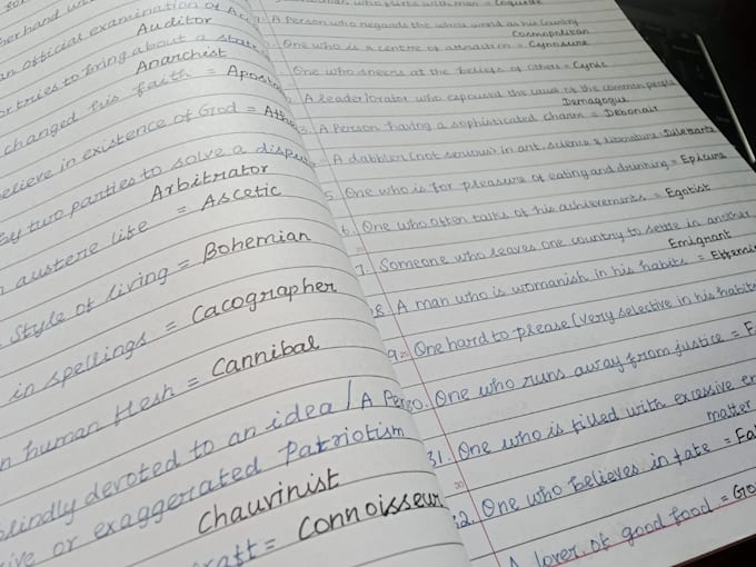 craft aesthetic handwritten study notes