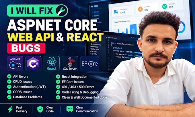 fix aspnet core web API and react bugs