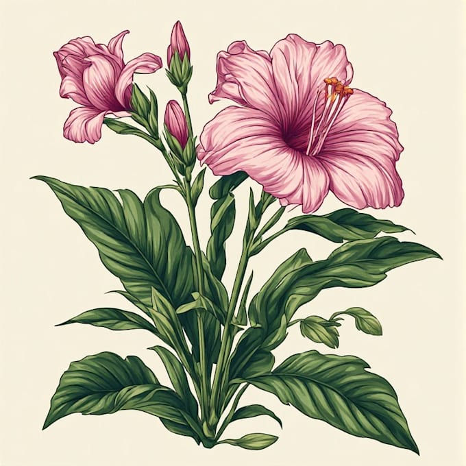 draw botanical illustrations of flowers