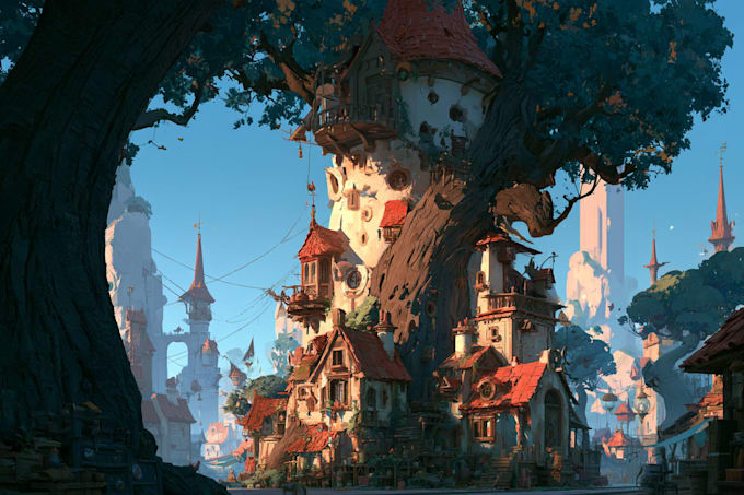 do stylized environment illustration background art