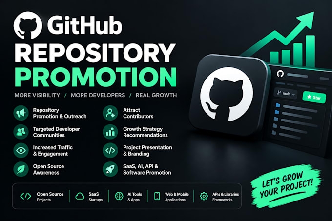 design flyer for USA github promotion, github repository and stars growth