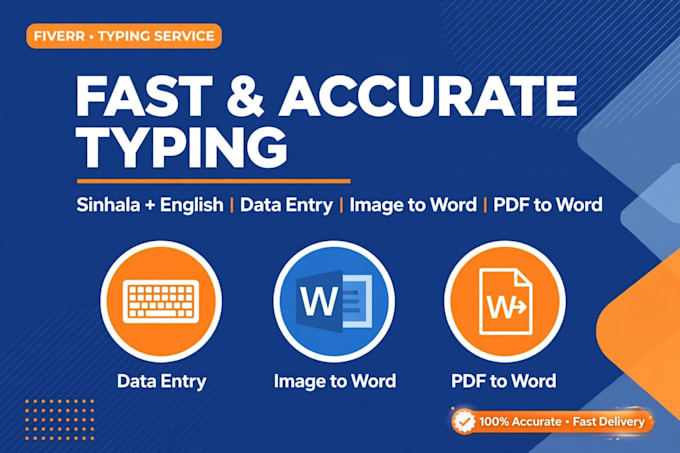 do fast and accurate sinhala and english typing and data entry