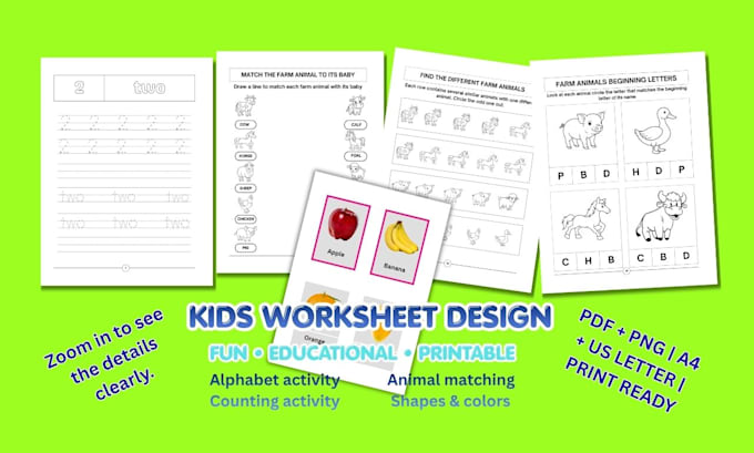 create educational worksheets for kids