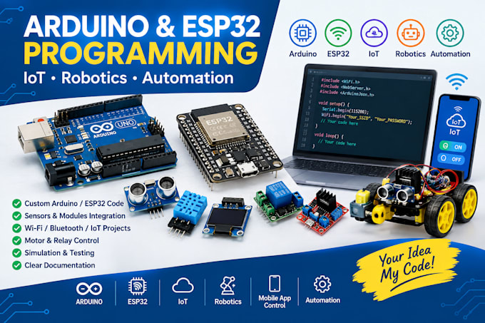 program arduino or esp32 for your iot project