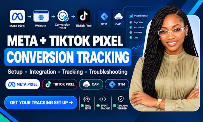 setup meta facebook pixel tiktok pixel and conversion tracking