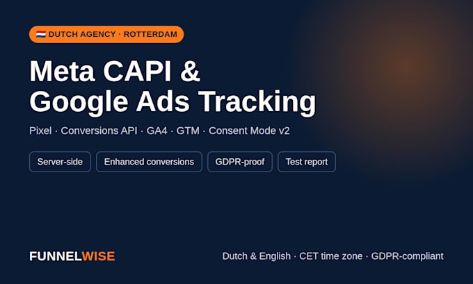 set up meta pixel capi and google ads conversion tracking as dutch expert