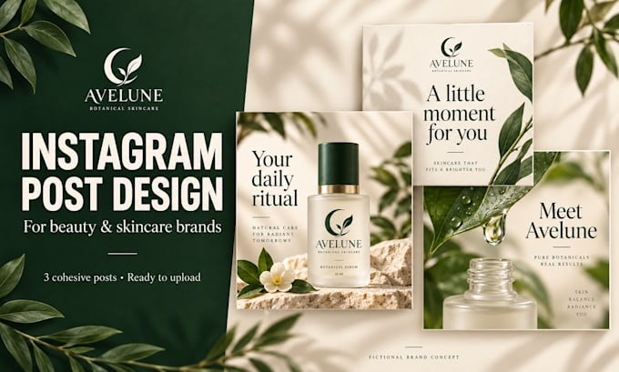 design elegant instagram posts for beauty and skincare