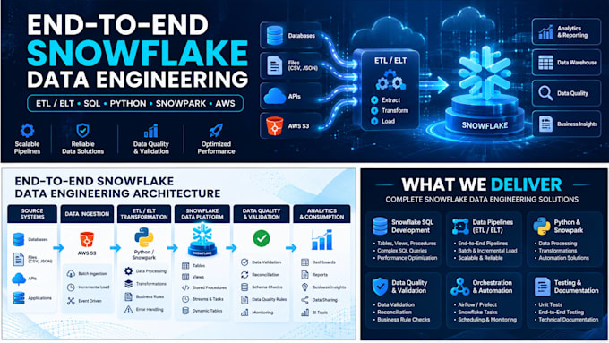 build end to end snowflake data engineering pipelines