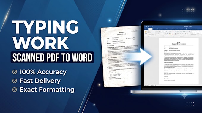 type PDF scanned images and documents into word