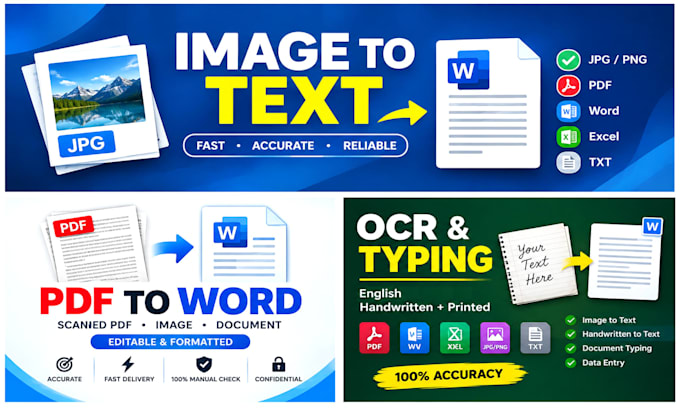 convert image to text, scanned PDF to word and ocr