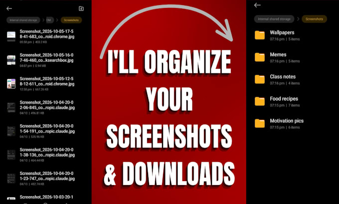 organize your screenshots and downloads