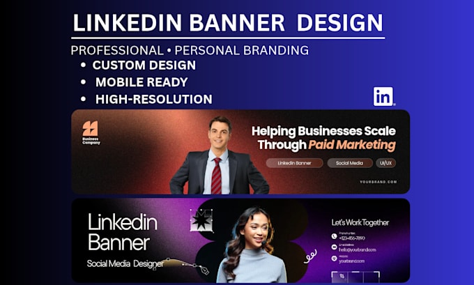 create a professional linkedin banner