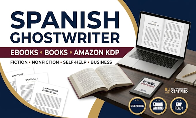 ghostwrite spanish ebook, book writing, amazon KDP content and KDP formatting