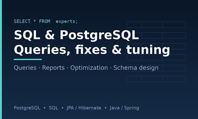 write, fix and optimize your sql and postgresql queries