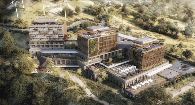 playground layout plan, administrative hotel complex, planning application, dwg