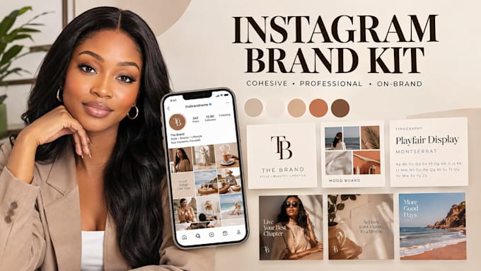 design an aesthetic instagram canva brand kit and visual identity