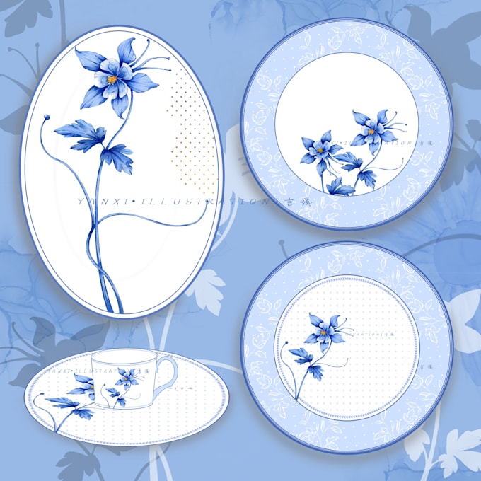 design customizable floral patterns for ceramic or packaging design