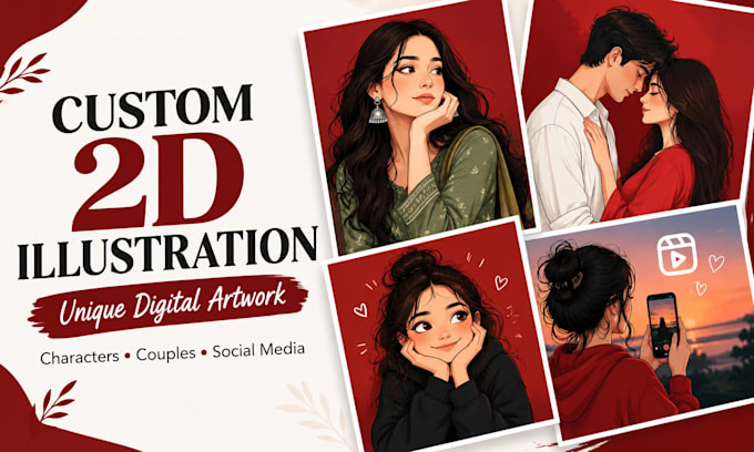 create custom 2d ai illustration and unique digital artwork