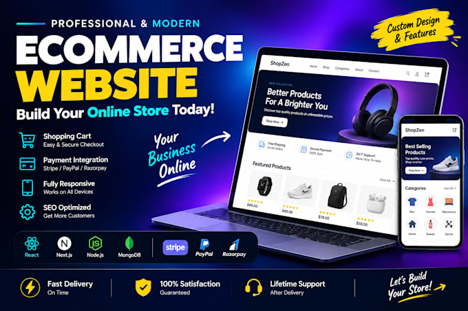 build a modern and fully responsive ecommerce website