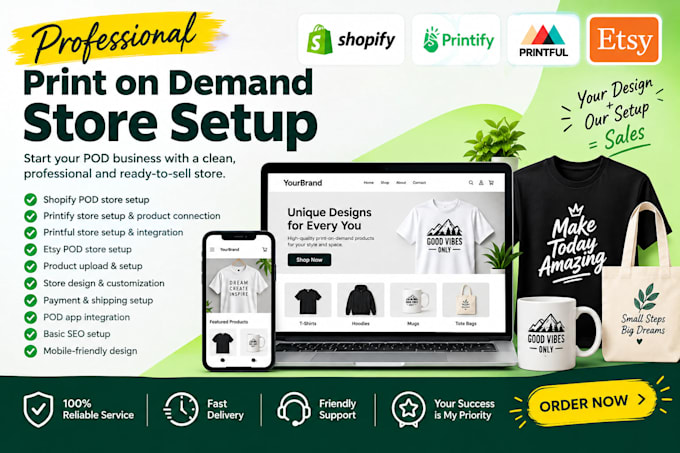 do print on demand store, shopify pod store, printify, printful, etsy pod store