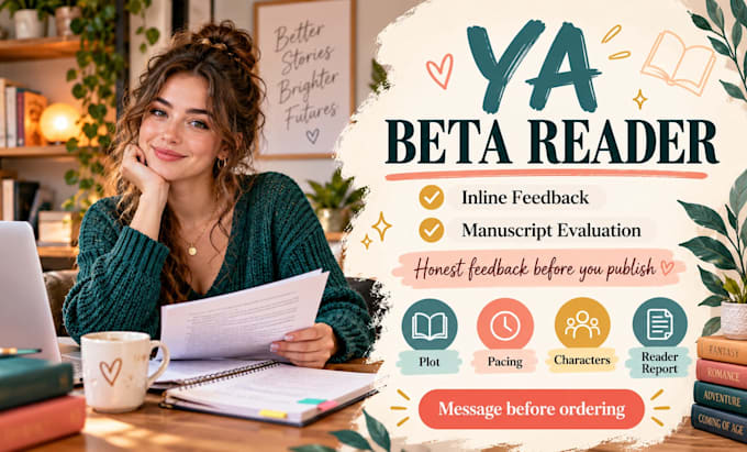 ya beta reader double beta read with inline feedback and manuscript evaluation