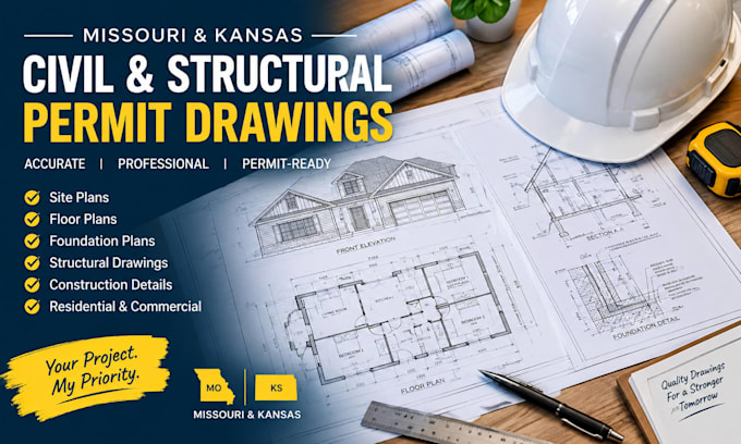 prepare missouri kansas civil structural premit drawing