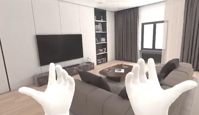 create an immersive VR scene featuring interactive objects