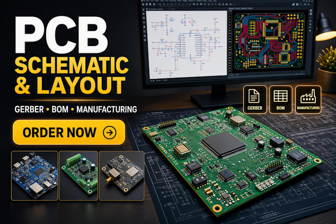 design pcb board, schematic and layout for manufacturing