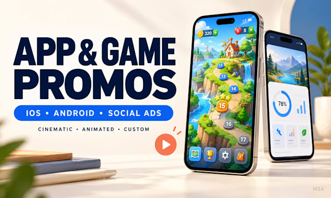 create a professional app promo video or game trailer