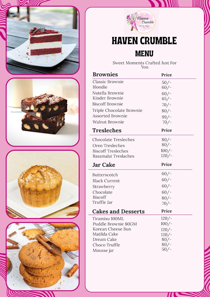 create a custom menu design in canva