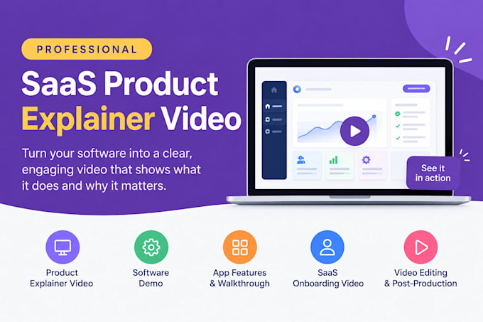 do saas product explainer video software demo, app features saas video editing