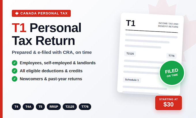 prepare and file your canada t1 personal tax return